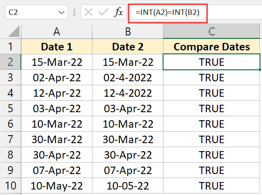 How to Compare Dates in MS Excel (Greater Than Less Than, Mismatches)