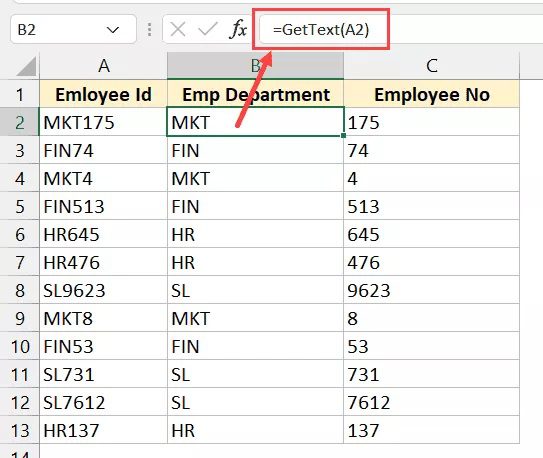 Close the VB Editor With the above steps, we have added the custom function code to the Excel workbook. Now you can use the functions =GETNUMBER or =GETTEXT just like any other worksheet function.