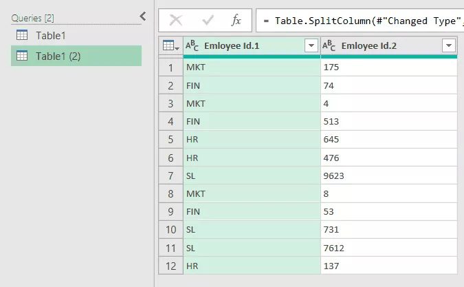 You’ll see that the column has been split into two columns where one has only the text and the other only has the numbers