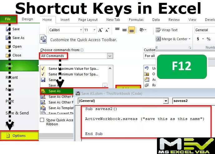 Excel Save As Shortcuts