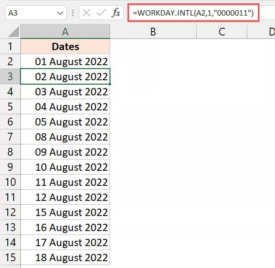 How to Set Excel to Autofill Weekday Only Dates (Formula)