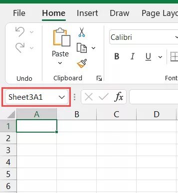 Go to Sheet3 and select cell A1 Enter Sheet3A1 in the Name Box 