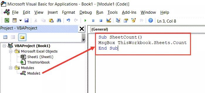 Excel Count Sheets ( by using VBA)