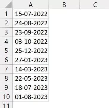 Another great way to show dates as numbers would be by using the Format Cells dialog box. While it also works by changing the cell formatting from a date to a number, when compared with the above method where we used the Format drop-down and chose the General option, this method gives you a little more control. Assuming I have the same data set where I have dates in column a comma below are the steps to convert these dates into serial numbers: