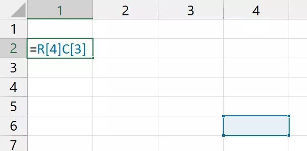 To apply the same formula in cell A2, it would then refer to cell D6, which is why we refer to this as a relative reference (which is again 5 rows below and 4 columns to the right).