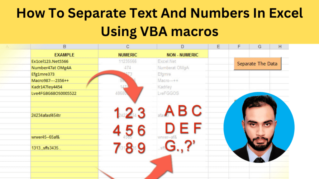 How To Separate Text And Numbers In Excel using VBA macros