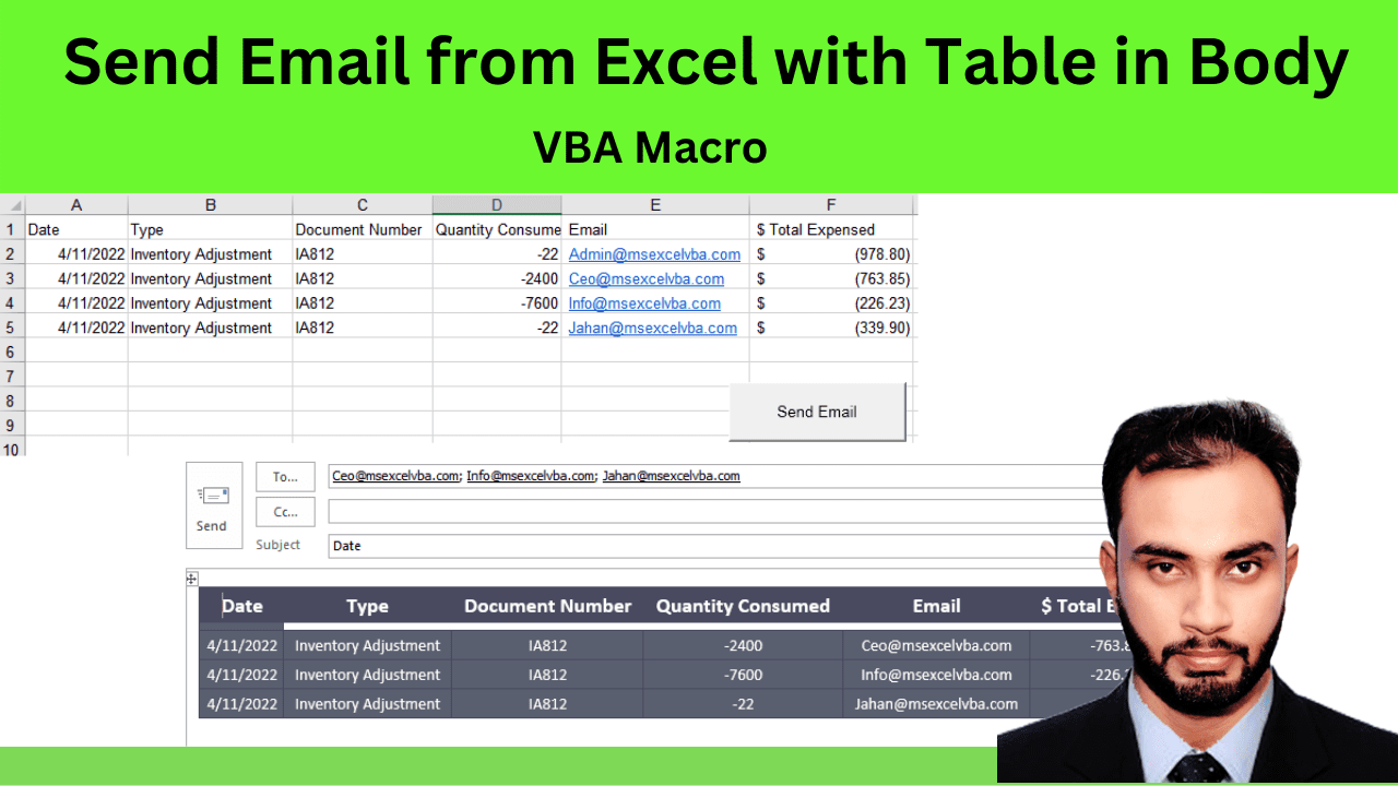 vba code to send email from excel with image in body