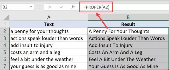How to Capitalize a Text String's First Letter in Excel using Formula & VBA