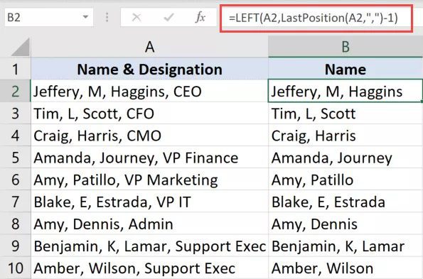 How to Remove Text in Excel Before or After a Particular Character